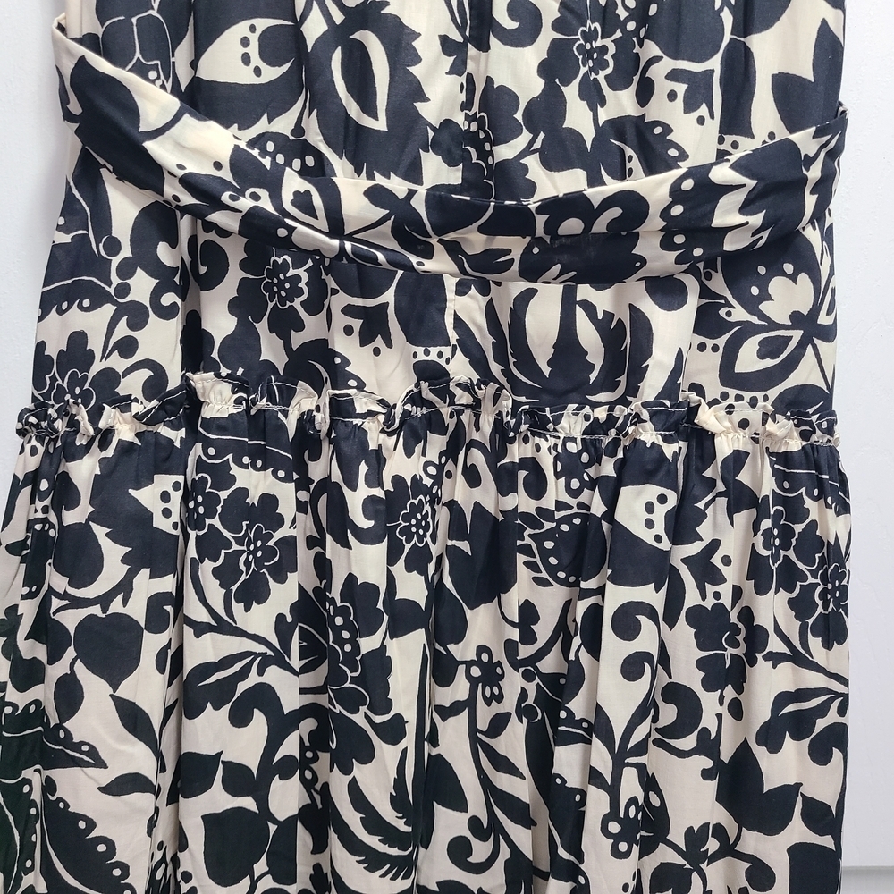 Ann Taylor Monochrome Floral Sleeveless Midi Dress 8P - Picture 13 of 16